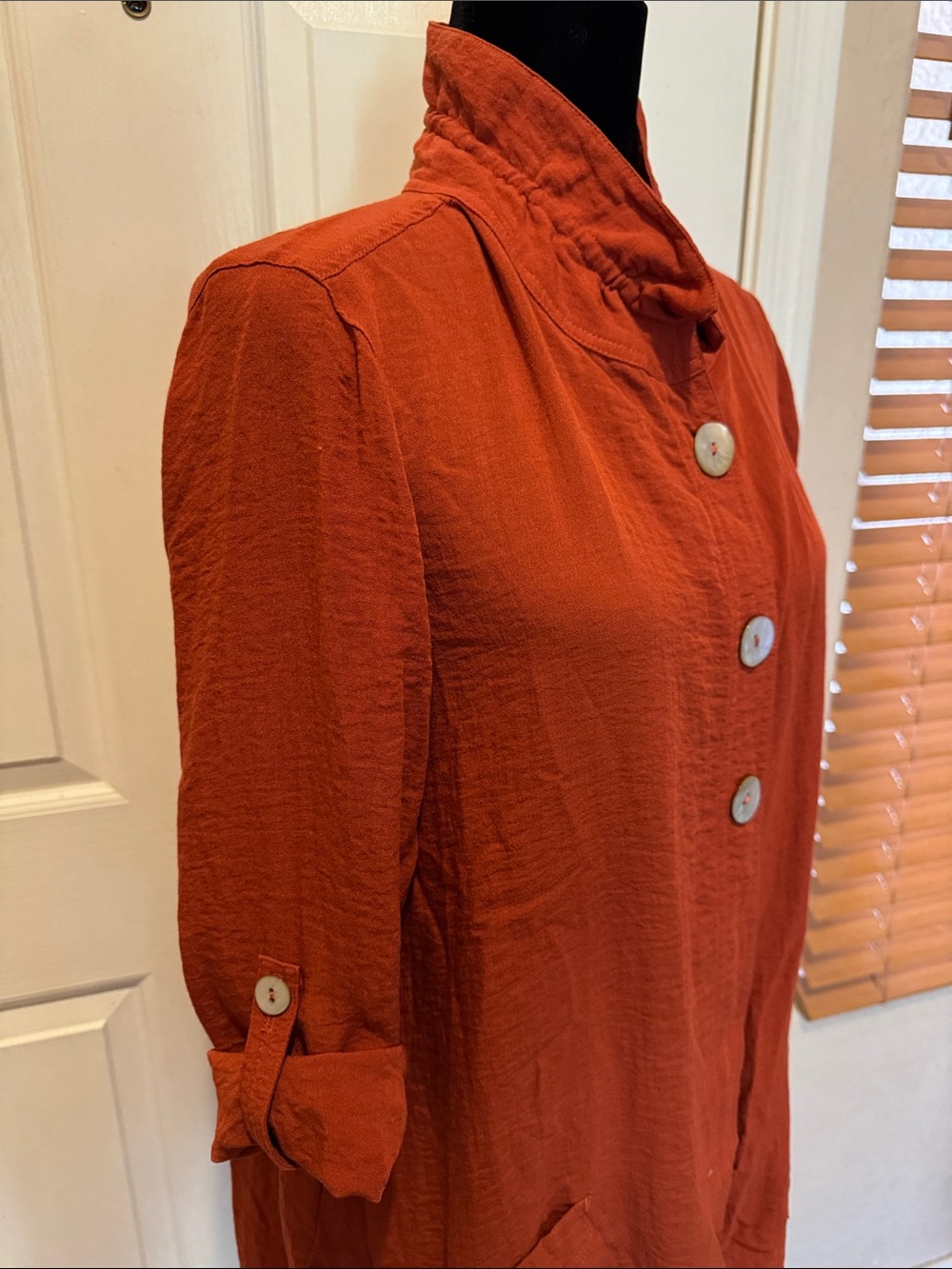 John Mark Rust Button-Front Tunic - Picture 2 of 9
